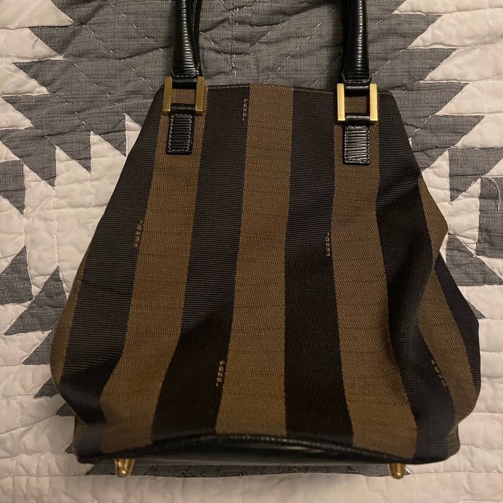 Authentic Fendi Pequin Vitage Bucket Bag